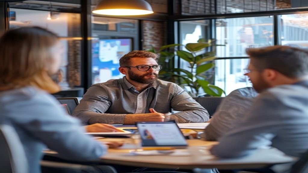 Startup founder leading a team strategy session