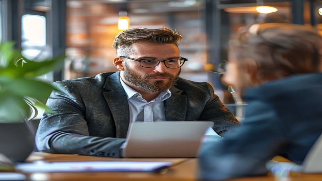 Business consultant advising a startup founder