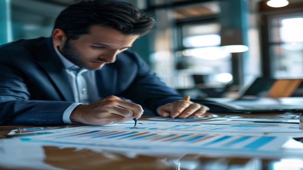 Business consultant analyzing startup growth strategies