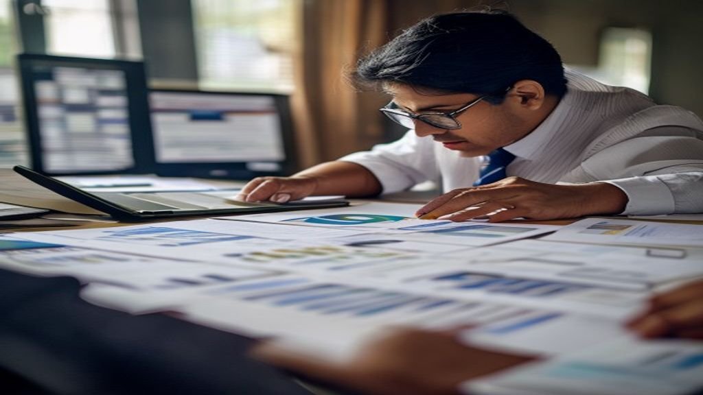 Accountant reviewing Indian GST compliance and tax filing