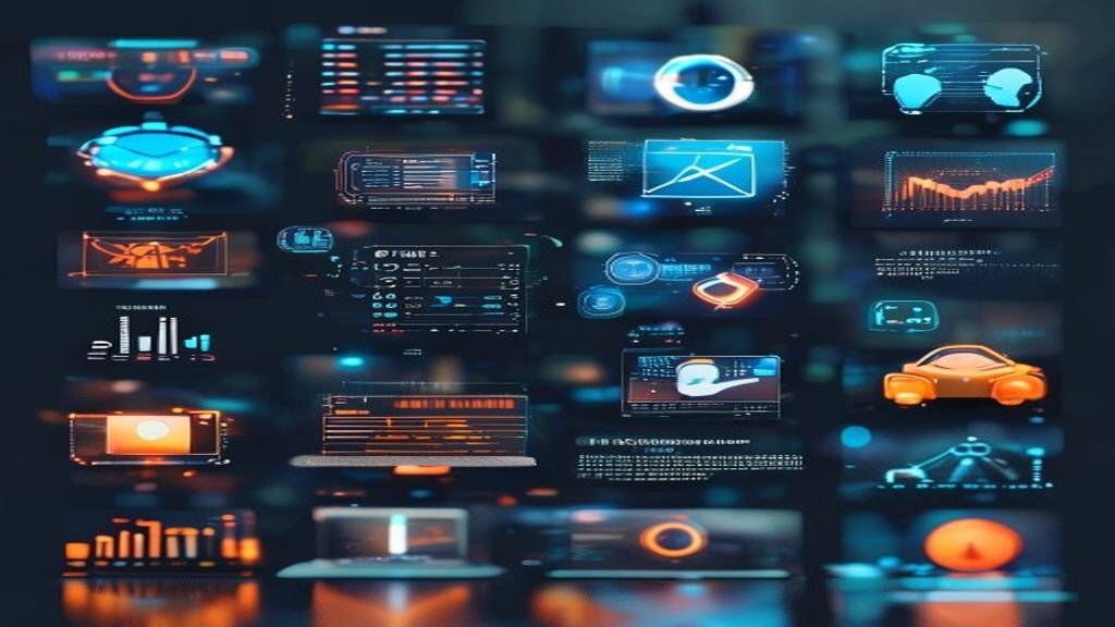 Business technology and software automation icons